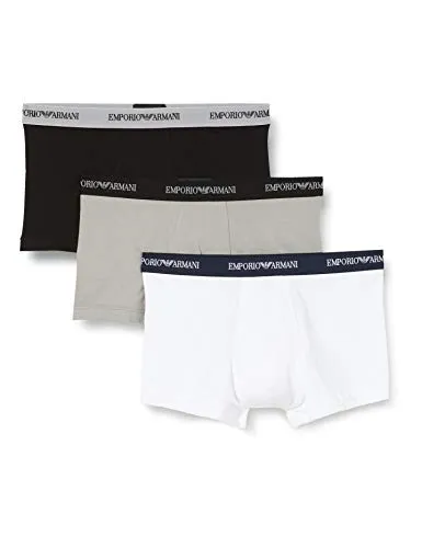 Emporio Armani Underwear 111357CC717, Boxer Uomo, Multicolore (Bianco/Nero/Grigio), X-Large
