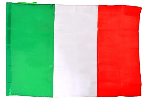 Ciao- Bandiera Italia in Tessuto con Asta, Verde/Bianco/Rosso, 90 x 60 cm, 22093