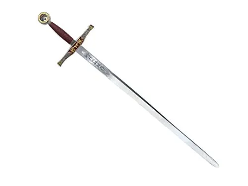 Gladius Replica Spada Excalibur Deluxe In Ferro Non Affilata Per Allenamento