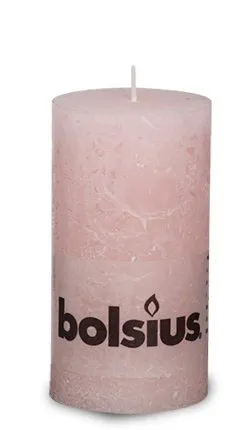 Rustic i singari spuntati candele 130/68 mm - pastell rosa (6 pcs)