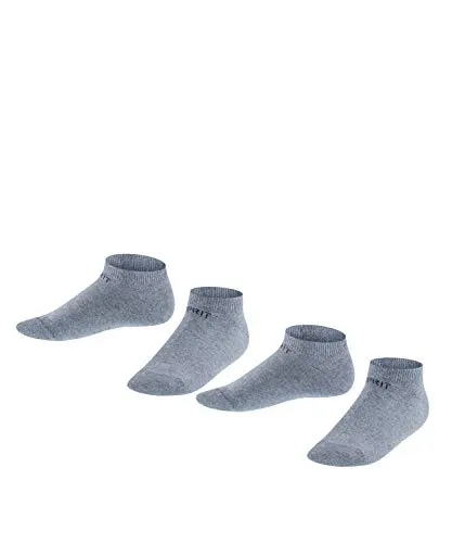 ESPRIT Foot Logo 2-Pack cotone al ginocchio tinta unita confezione di 2 paia, Calzini lunghi Unisex - Bambini, Grigio (Light Grey Melange 3390), 31-34