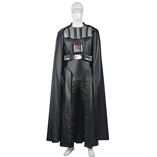 nihiug Star Wars Cos Costume di Darth Vader (Anakin Skywalker) Mantello Cosplay Set Completo di Vestiti espositivi per Il Travestimento di Halloween,Black-L