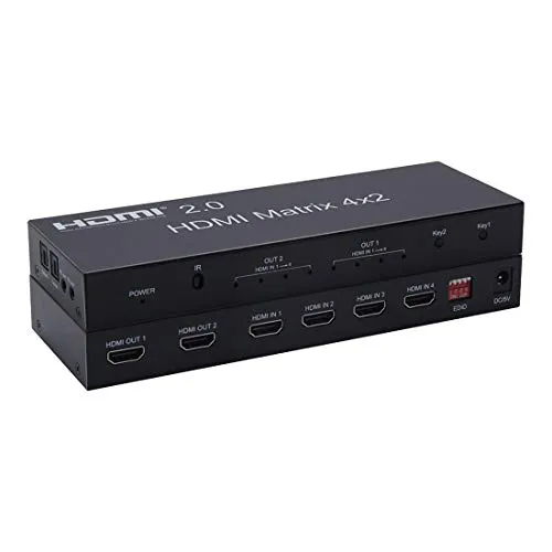 4K HDMI 2.0 Matrix 4X2 HDMI 4X2 Matrix con audio HDMI 2X2 matrice HDMI matrice Switcher Switch 4 in 2 Splitter 4K 60HZ HDCP 2.2 (2.0 HDMI 4x2 Matrix)