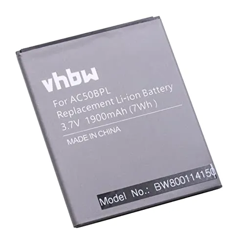 vhbw batteria sostituisce Archos AC50BPL per smartphone cellulare (1900mAh, 3,7V, Li-Ion)