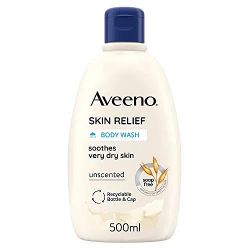 Aveeno Skin Relief, bagnoschiuma, lenisce la pelle molto secca, 500 ml (confezione da 1), la confezione può variare