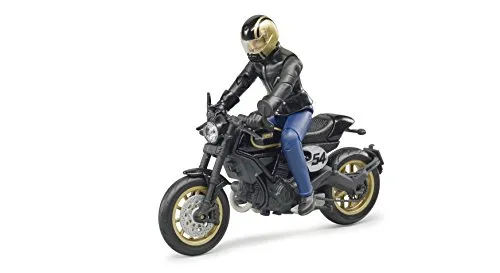 Bruder – 63050 – Moto Scrambler Ducati Cafe Racer con motociclista