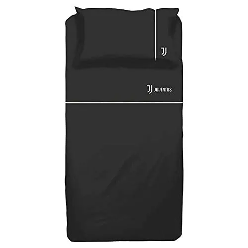 JUVENTUS Completo Letto 1 Piazza - Nuova Collezione 2019/2020-100% Originale - 100% Prodotto Ufficiale - Lenzuolo + sotto Lenzuolo con Angoli + Federa - con Ricamo