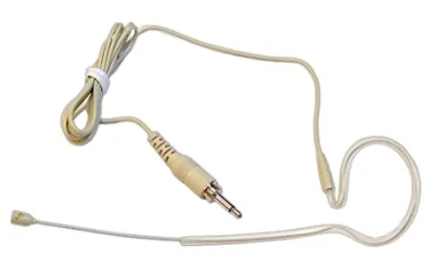 Weymic®, microfono con supporto singolo ad anello per orecchio, per auricolari wireless, colore marrone chiaro, invisibile, 3,5 mm