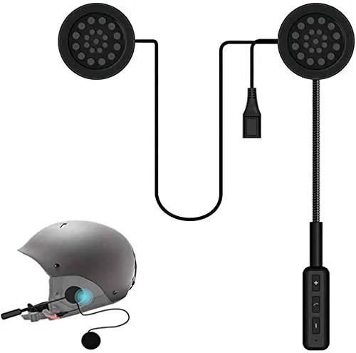 OBEST Casco Moto Auricolare Bluetooth 5.0, Cuffie per casco da moto per viva voce senza fili, Altoparlanti musicali, Controllo chiamate microfono, Cuffie anti-interferenza