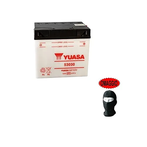 COMPATIBILE CON MOTO GUZZI V65 GT V65 GT 650 1987-1989 BATTERIA YUASA GIA' PRONTA 53030 12V/30AH SPECIFICA BATTERIE PER AVVIAMENTO MOTORE MOTO SCOOTER