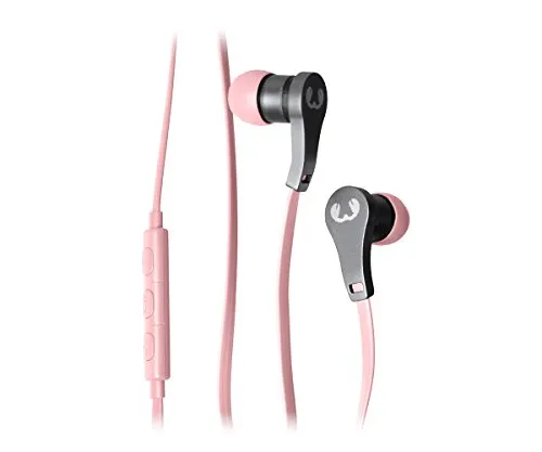Fresh 'n Rebel Lace Earbuds, Auricolari In-Ear con Cavo, Telecomando e Microfono, Cavo piatto, Riduzione del Rumore, Compatibile iPhone e Android, Rosa Cupcake