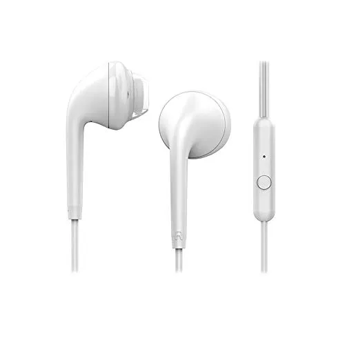 adj EveryDay Premium Cuffie In-Ear con microfono, Auricolari con Jack Stereo 3,5 mm, Headset Universale per Smartphone/Tablet/PC/Notebook, Bianco