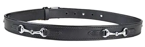 HKM Cintura di Pelle da Uomo morso 2.5 cm, Uomo, Ledergürtel -Gebiss- 2,5 cm, Nero, XL