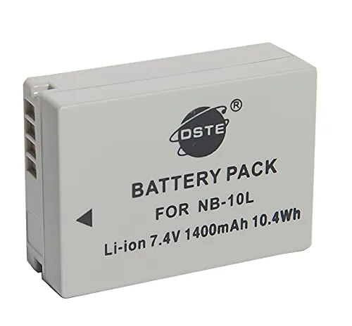 NB-10L DSTE Ricambio Batteria Compatibile per Canon PowerShot G1X,G3x,G15,G16,SX40,SX50,SX60 G3 x Camera