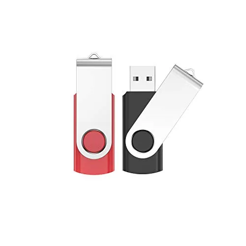 VIEKUU Chiavetta USB 64GB 2 Pezzi PenDrive Girevole USB 2.0 Flash Drive Thumb Drive Memoria Stick per Archiviazione Dati con (Multicolor)
