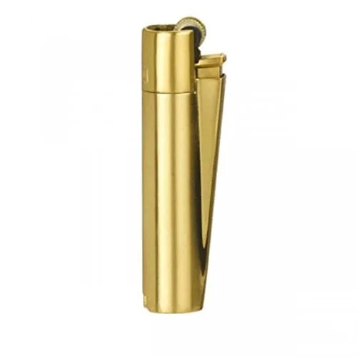 Clipper, accendino in metallo lucidato con confezione regalo, colore: oro
