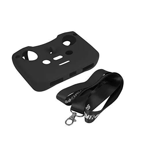 Hensych Silicone Custodia Protettiva A Prova di Polvere Copertina Astuccio Pelle Telecomando protettore con Cordino per Collo per DJI Mavic Air 2 Telecomando (Nero)