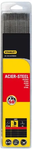 Stanley 460816 - Elettrodi in acciaio, ⌀ 1,6 mm (Confezione da 50)