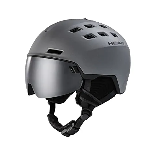 HEAD Casco da sci Radar 5K antracite + lenti risparmio da uomo, casco da sci, snowboard, con visiera, per sport invernali, XL/XXL (56-59 cm) J21
