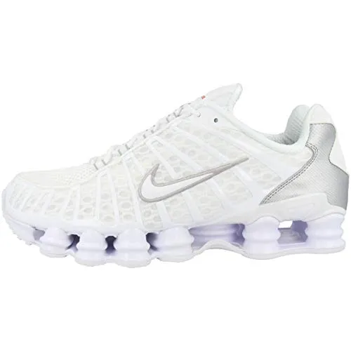 Nike Shox TL, Scarpe da Corsa Uomo, White White Mtlc Silver Max Orange, 42.5 EU