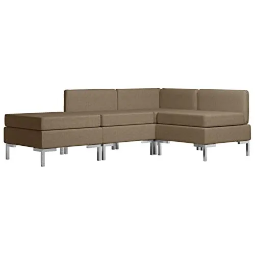 VidaXL - Set di divani, 4 pezzi, divani per soggiorno, divani, salotto, ufficio, salotto, casa, interni, tessuto marrone