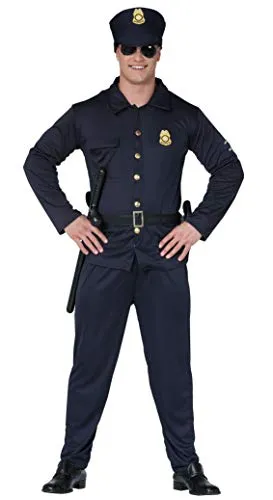 Fiestas Guirca- Costume da Poliziotto Americano Uomo, Colore Blu, L, 20273