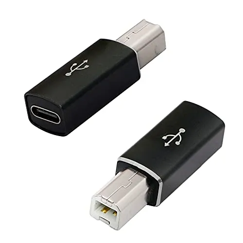 CERRXIAN - Adattatore midi USB C a USB B, tipo C femmina a USB 2.0, convertitore maschio in alluminio per dispositivi di tipo C o computer portatili collegati a pianoforte elettrico, stampanti, ecc.