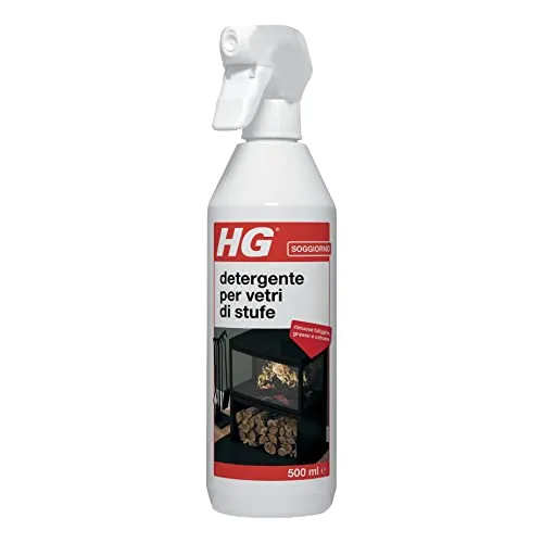 HG Detergente Spray Sgrassatore per il Vetro della Stufa, Camino e Forno, Scioglie Efficacemente i Residui di Fuliggine, Grasso e Catrame, 500 ml (431050106)