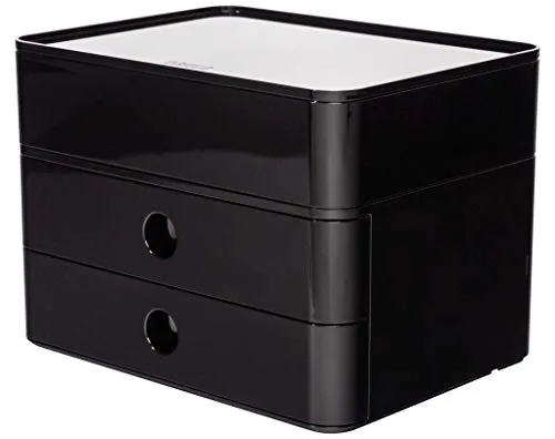 HAN 1100-13 - Cassettiera SMART-BOX PLUS ALLISON, design moderno, con 2 cassetti e porta utensili, colore: jet black