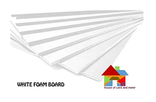 House of card & Paper White Foam Board A3 Dimensioni 297 x 420 x 5 mm 10 fogli per cartone