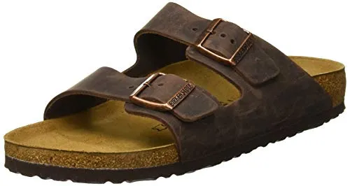 Birkenstock Arizona, Sandali unisex adulto, marrone (habana oiled leather), 42 (Stretto)