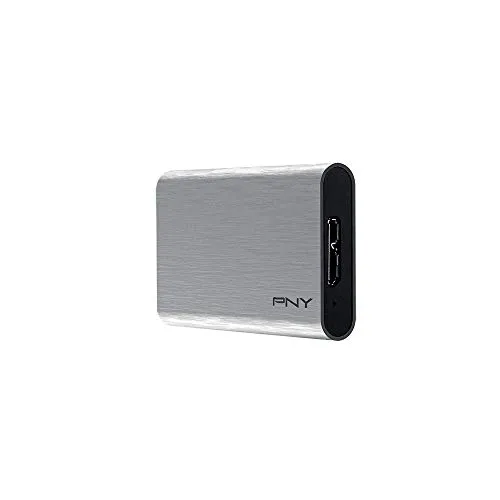 PNY Ssd Portatile Elite Silver USB 3.1 (480Gb), Grigio Brush