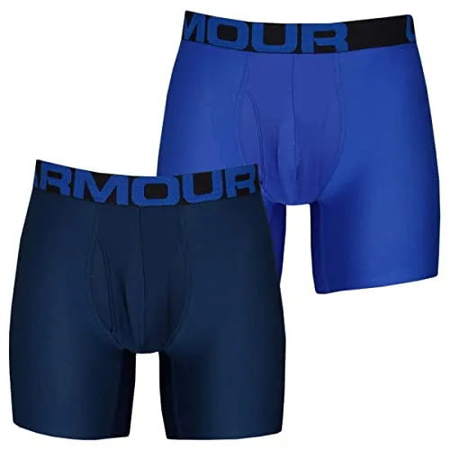 Under Armour Tech 6in 2 Pack Boxer, Uomo, Royal, M