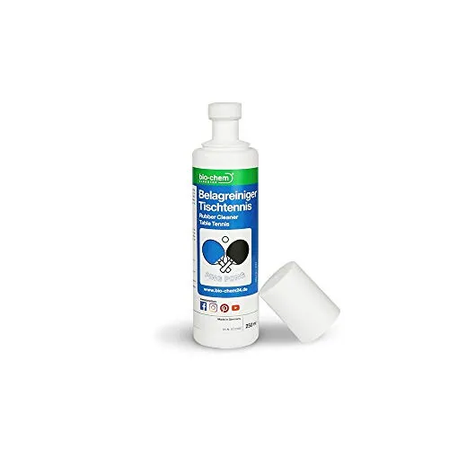 bio-chem belag Pulitore tavolo Tennis | Ping Pong Pulitore | Racchetta da Ping Pong di cura per più Grip, Spin e Speed | spugna testa della bottiglia diretto auftragen | VOC di libero | 250 ML