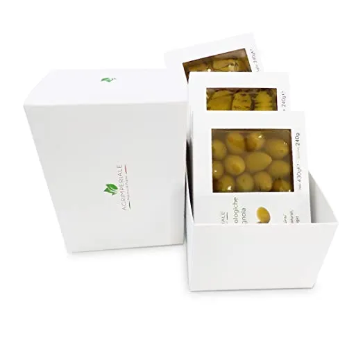 Box Degustazione Agrimperiale sottoli artigianali biologici Puglia (3 prodotti Made in Italy) - Olive verdi - Carciofi pugliesi grigliati
