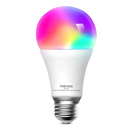 meross Lampadina Wifi Intelligente LED 9W Dimmerabile Multicolore E27 A19 Smart Light RGBCW 2700K-6500K Compatibile con SmartThings, Amazon Alexa, Google Home, IFTTT, 1pc