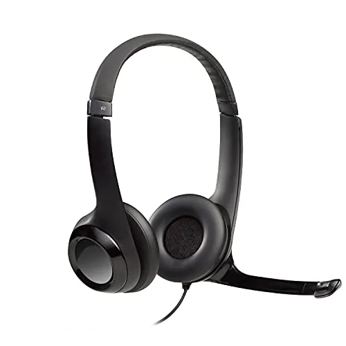 Logitech H390 Cuffie Cablate, Cuffia Stereo con Microfono Regolabile con Cancellazione del ‎‎Rumore, USB, Controlli sul Cavo, PC/Mac/Laptop/Chromebook - Nero