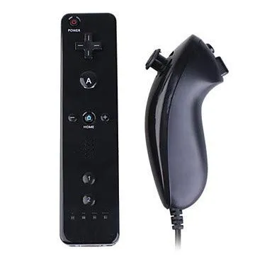 Dowoa Telecomando Wii con Nunchuck Set Controller 2 in 1 Wii Gamepad Connessione Telecomando Gioco remoto Intercambiabile per Giochi Nintendo Classic Wii