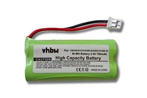 vhbw Ni-MH Batteria 700mAh (2.4V) compatibile con SIEMENS Gigaset A12, A14, A16, A24, A26, A345, AL14, AL14H, AS15