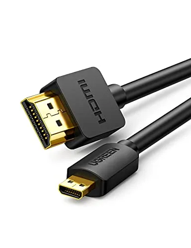 UGREEN Cavo Micro HDMI a HDMI 3D 4K con Ethernet e Canali di Ritorno Audio Compatibile con GoPro 7 6 5 Black, Canon, Nikon, Sony, Panasonic Fotocamere, Videocamera, Laptop con Micro HDMI (2M)