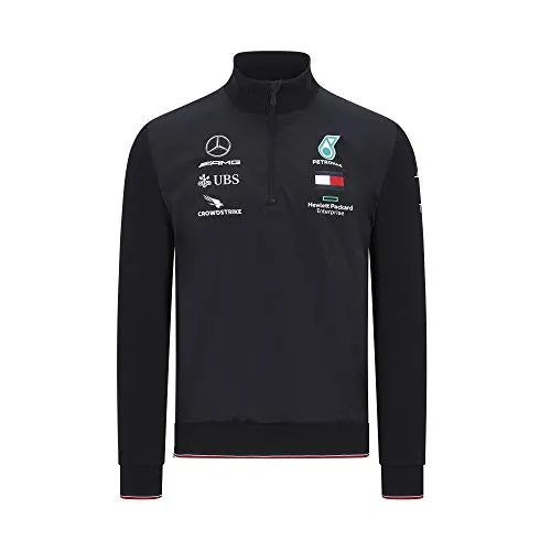 Mercedes-AMG Petronas Fuel for Fans - Felpa da Uomo Formula 1 2020 Team con Cerniera 1/2, Colore Nero, M
