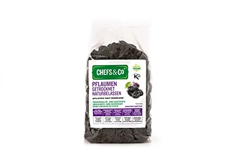 CHEFS & CO Prugne Morbide Senza Nocciolo (senza zucchero) - 750g | Frutta intera naturale al 100% | Qualità premium | Senza additivi, Non Solforato e Senza Zucchero | Appena Sigillato