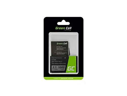 Green Cell Batteria interna del telefono BL-4U compatibile con Nokia 206 E66 500 3120 5530 5730 | Li-Ion | 1000 mAh 3.7 V | Batteria di ricambio per smartphone | Batteria di marca | Alta qualità