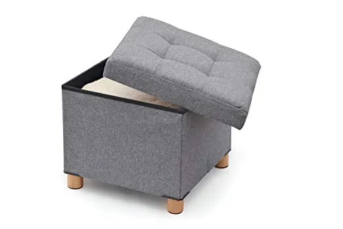 DOMO PAK LIVING Ottoman con piedini in legno