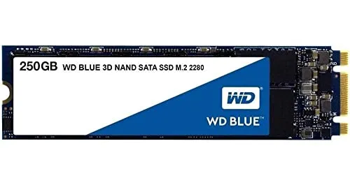 Western Digital WDS250G2B0B WD Blue 3D NAND Internal SSD M.2 SATA, 250 GB - Black