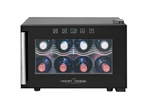 Profi Cook PC-GK 1162 Cantina Vino Libera Installazione Nero 8 Bottiglia/Bottiglie Cantinetta termoelettrica A - ProfiCook PC-GK 1162, Libera Installazione, Nero, Nero, 2 Ripiani, 1 Porta/Porte, Nero