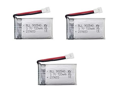 YUNIQUE ITALIA 3 Pezzi Batteria Lipo Ricaricabile 3.7v, 720mAh Rc Droni Quadricotteri Syma X5 X5C X5SC X5SW, Cheerson CX-30W, Skytech M68, Wltoys F949