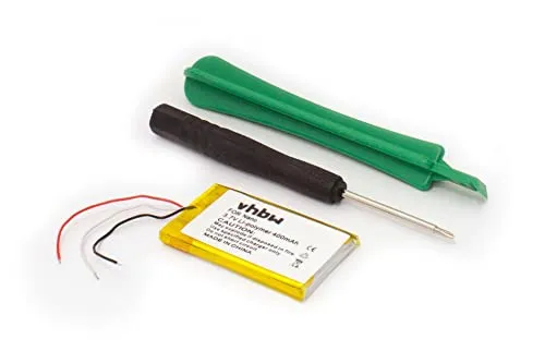 vhbw li-polimero batteria 400mAh (3.7V) compatibile con video MP3 player Apple iPod Nano 1. G, A1137, MA107LL/A sostituisce 616-0223, 616-0224.