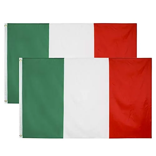 YHmall 2pcs Bandiera Italiana 150x90 cm/Bandiera Francese/Bandiera Tedesca/Bandiera Spagnola, Bandiera Conferenza, Bandiera Giardino, Bandiera Parata, Bandiera Calcio