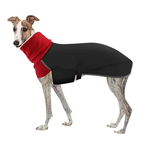 Cappotto invernale per cani con levriero, cappotto invernale per Whippet, giacca levriero impermeabile, impermeabile per cani, cappotti levrieri per Whippet Lurcher Salukis (3XL, nero)